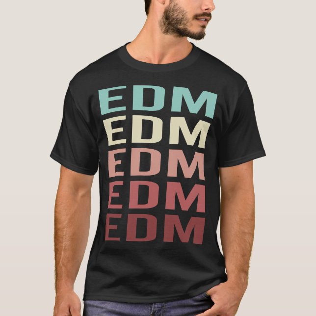 Camiseta EDM de texto colorido (Anverso)