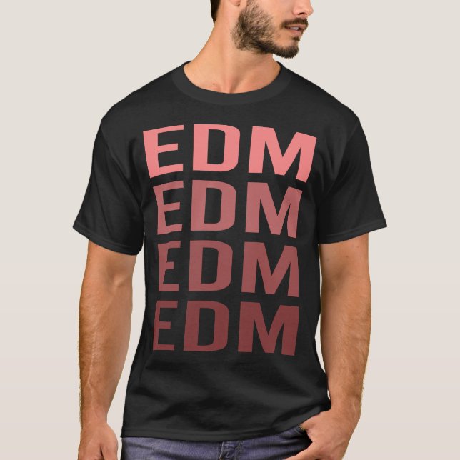 Camiseta EDM de texto rojo (Anverso)