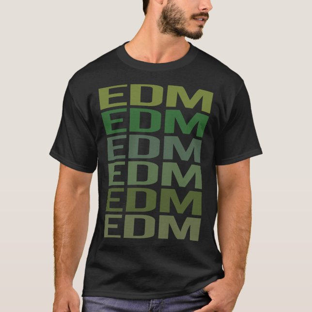 Camiseta EDM de texto verde (Anverso)