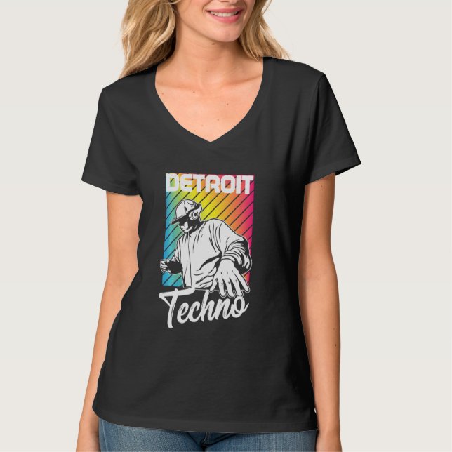 Camiseta Edm Dj, jugador del festival de música Detroit Tec (Anverso)