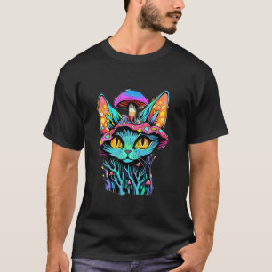 Camiseta EDM Tekk Mushroom Cat Psychedelle Forest Rave