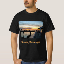Camiseta Edmonds Washington Pier al atardecer