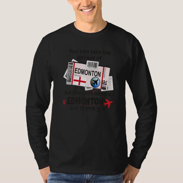Camiseta Edmonton Girl  Edmonton Boarding Pass  Edmonton (Anverso)