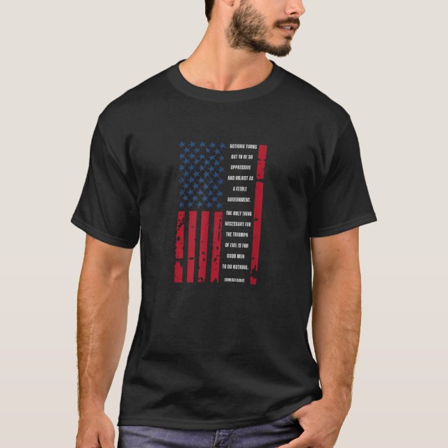 Camiseta Edmund Burke Cita Patriota Bandera de Estados Unid (Anverso)