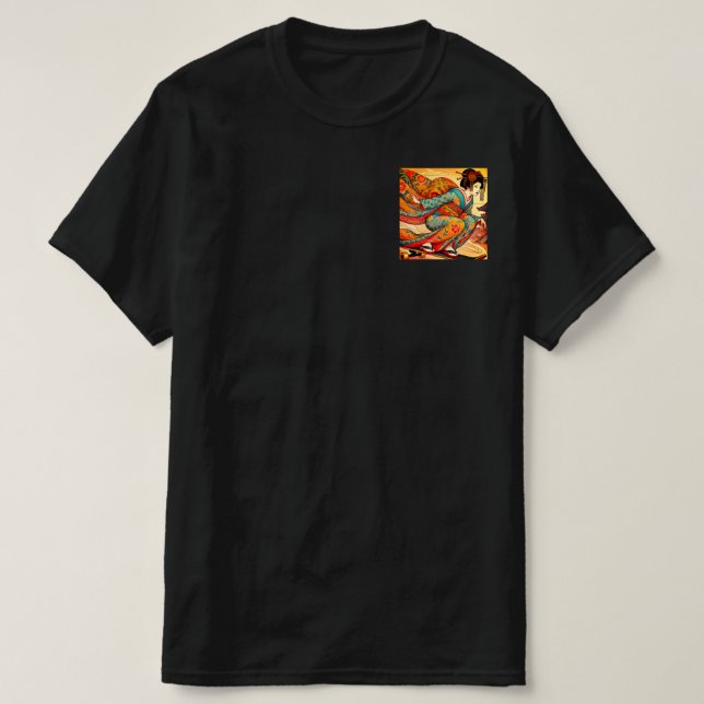 Camiseta Edo Beauty on Skateboard -ice cream Ukiyo-e Style (Diseño del anverso)
