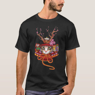 Camiseta Edo japonés Samurai Neko Kitten T-Shirt