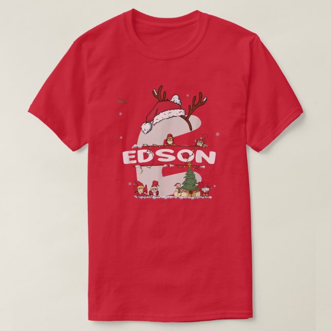 Camiseta Edson Navidades Shirt w Edson Nombre para navidade (Diseño del anverso)