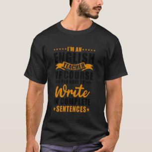 Camiseta Educación Soy un profesor de inglés Literatura Ing