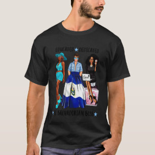 Camiseta Educado Jefe Salvadoreño Negro Latino Dedicado