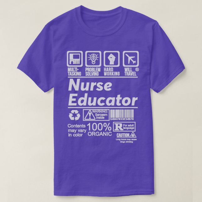 CAMISETA EDUCADOR DE ENFERMERÍA RESOLVER PROBLEMAS DISEÑO (Diseño del anverso)