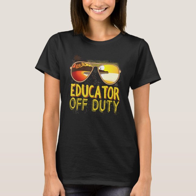 Camiseta Educador De La Playa De Las Gafas De Sol De Duty E (Anverso)
