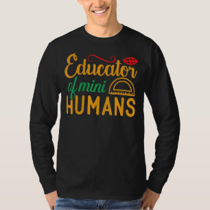 Camiseta Educador De Maestra Retro De Mini Humanos
