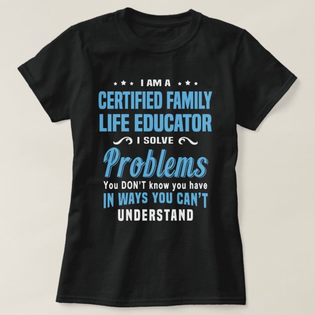 Camiseta Educador de vida familiar certificado (Diseño del anverso)