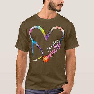 Camiseta Educador Enfermera Watercol Amor Corazón Stethosco