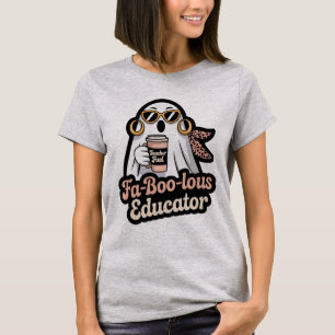 Camiseta Educador Fa-Boo-lous Fantasma Combustible Hallowee