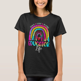 Camiseta Educador Maestra Arco Iris Tye Primer Día De Scho