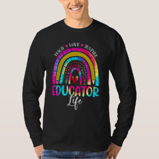 Camiseta Educador Maestra Arco Iris Tye Primer Día De Scho