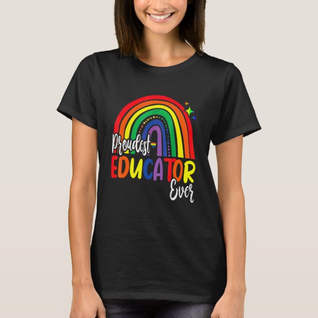 Camiseta Educador Más Orgulloso Que Prometo Enseñar Lgb De  (Anverso)