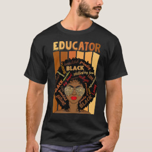 Camiseta Educador negro ama a profesor Melanin