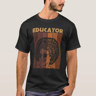 Camiseta Educador negro educador afroamericano negro
