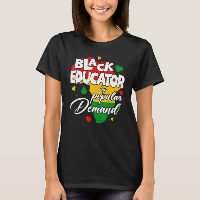 Camiseta Educador negro por demanda popular de lema de hist (Anverso)