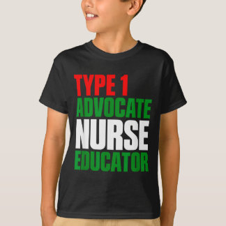 Camiseta educadora de enfermería defensora del tipo 1