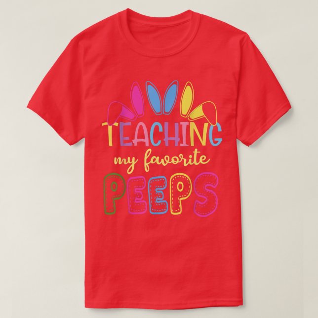 Camiseta Educar educando a mi profesor favorito Peeps Happy (Diseño del anverso)