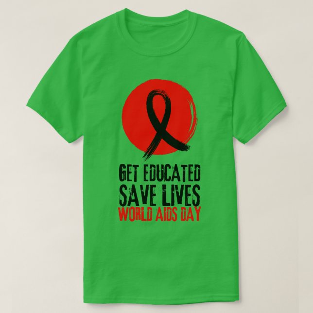Camiseta Educar para salvar vidas Día Mundial contra el SID (Diseño del anverso)