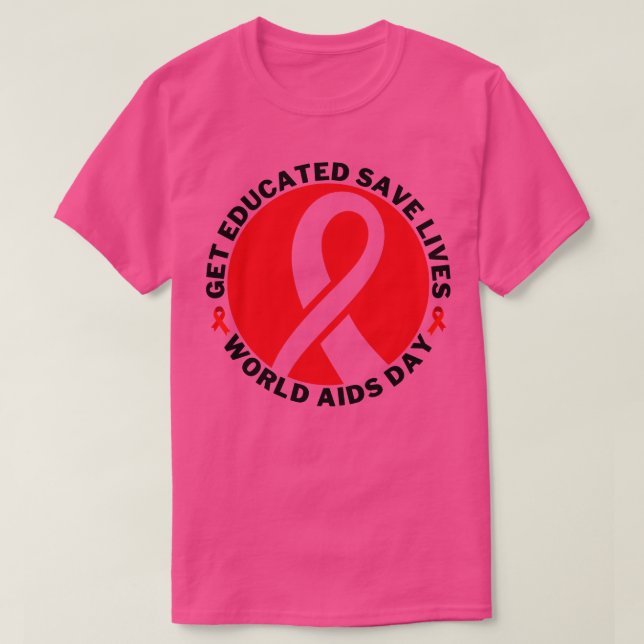 Camiseta Educar para salvar vidas Día Mundial contra el SID (Diseño del anverso)