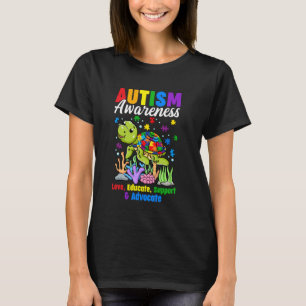 Camiseta Educar rompecabezas de tortuga de conciencia del a