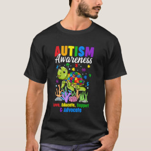 Camiseta Educar rompecabezas de tortuga de concienciación s