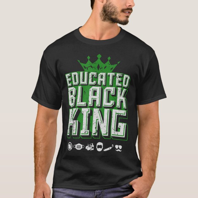 Camiseta Educated Black Pride King  Fathers Day Oversized (Anverso)
