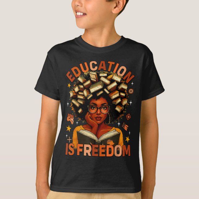 Camiseta Education Is Dom Black Teacher Books Black History (Anverso)