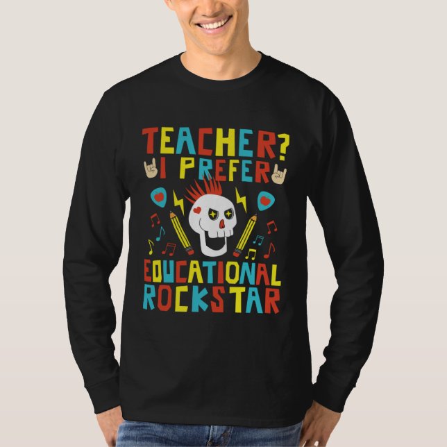 Camiseta Educational Rockstar Music Teacher First Day of Sc (Anverso)