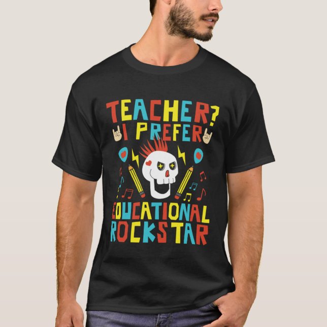 Camiseta Educational Rockstar Music Teacher First Day of Sc (Anverso)