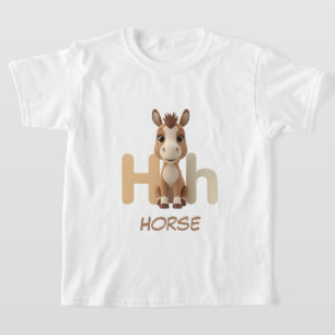 Camiseta educativa para niños con la letra H de ca