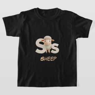 Camiseta Educativa para Niños con Oveja de Letra S