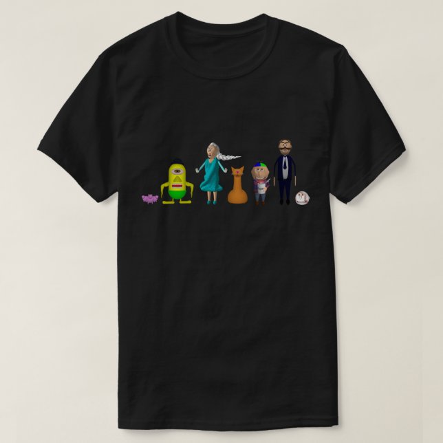 Camiseta EdukayFUN (con Johnny, Papa, Ulsa y más) (Diseño del anverso)
