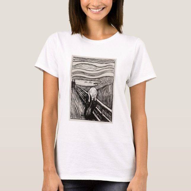 Camiseta Edvard Munch La Impresión De Litografía De Grito F (Anverso)