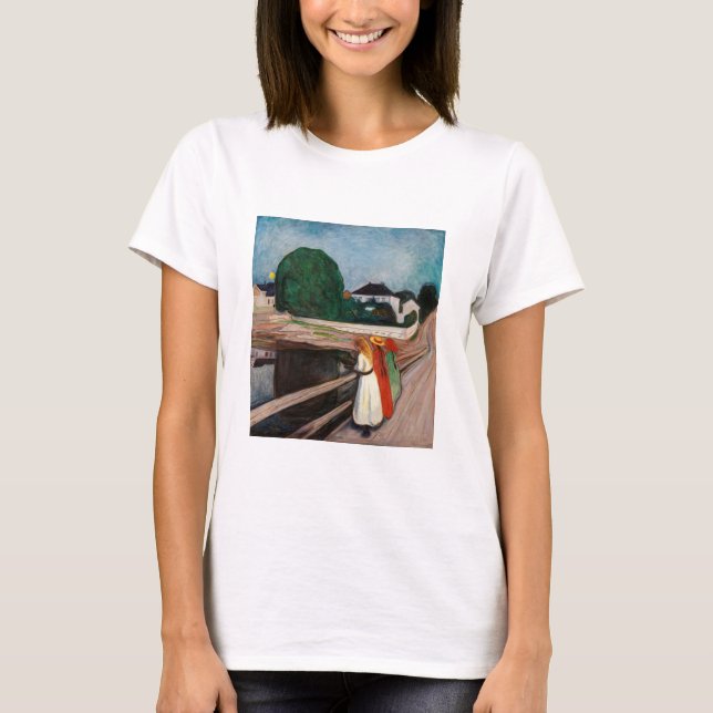 Camiseta Edvard Munch - Los Chicas en el puente (Anverso)