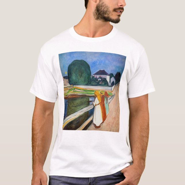 Camiseta Edvard Munch - Los Chicas en el puente de la noche (Anverso)
