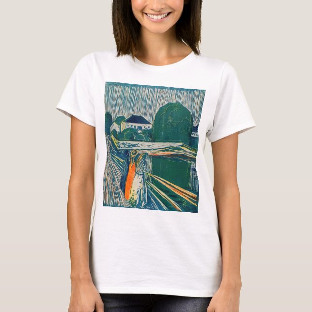 Camiseta Edvard Munch - Los Chicas en el puente, litografía (Anverso)
