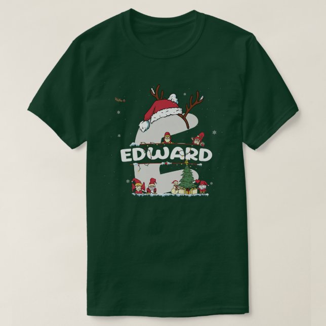 Camiseta Edward Christmasw Edward Nombre para navidades div (Diseño del anverso)