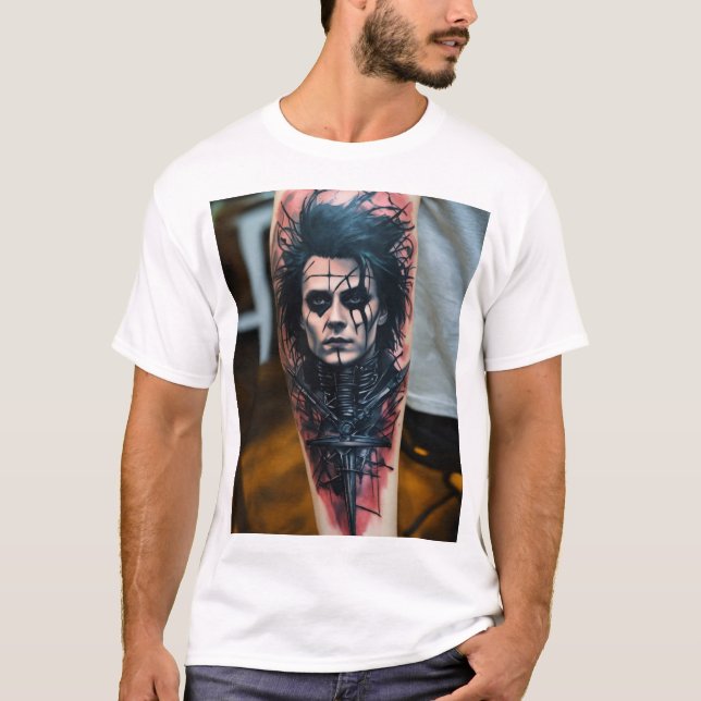 Camiseta Edward Scissorhand Resumen Tattoo T-Shirt (Anverso)