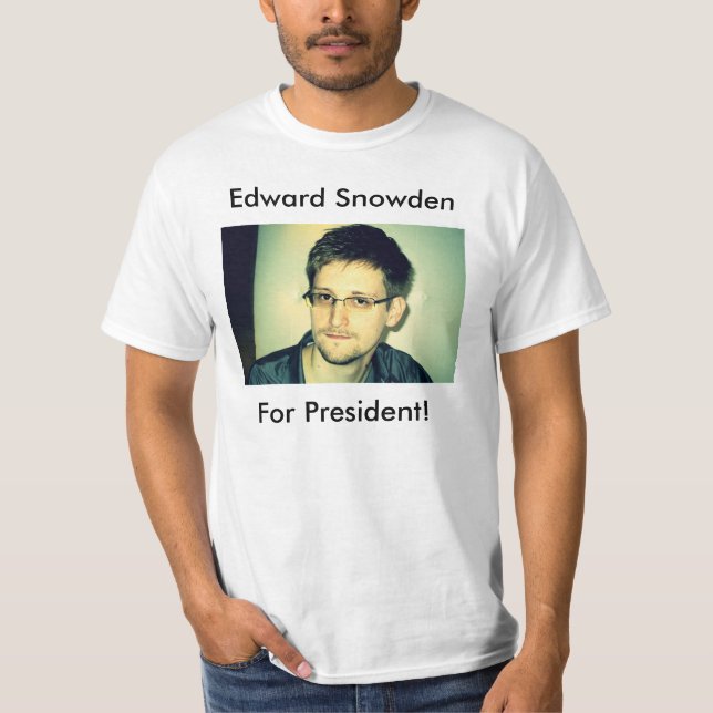 Camiseta ¡Edward Snowden para el presidente! (Anverso)