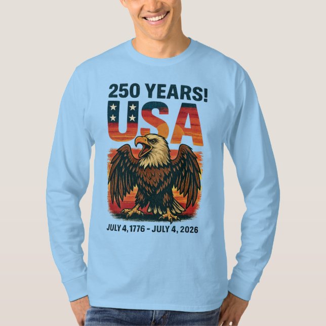 Camiseta EE. UU. 250 años - Águila calva patriótica 4 de ju (Anverso)