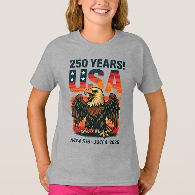 Camiseta EE. UU. 250 años - Águila calva patriótica 4 de ju (Anverso)