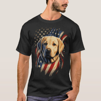 Camiseta Ee.Uu. 4 De Julio El Patriótico Americano Labrador