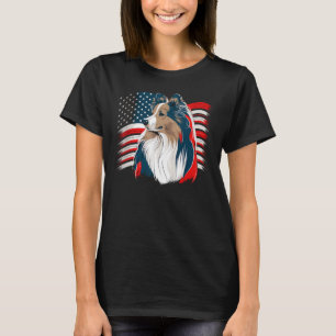 Camiseta EE.UU. 4 De Julio, Sheepdog De Shetland Patriotic 