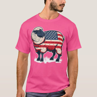 Camiseta Ee.Uu. 4 De Julio Sobre Ovejas Patrióticas Estadou